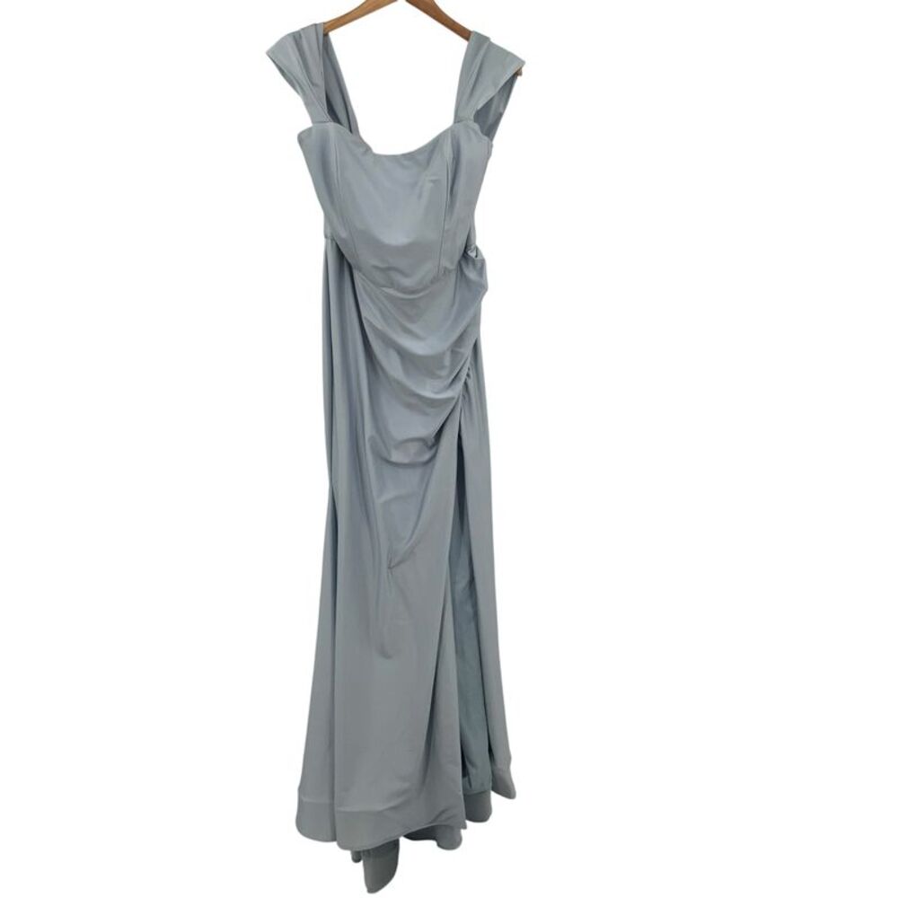Cynthia & Sahar Satin Corset Mermaid Evening Gown Blue Xxl